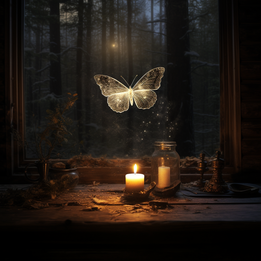 ____A_smoke_moth_floats_with_a_candle_above_a_table_in_an_old_605118fd-d887-466f-a22a-abbb5f7bab4d_3